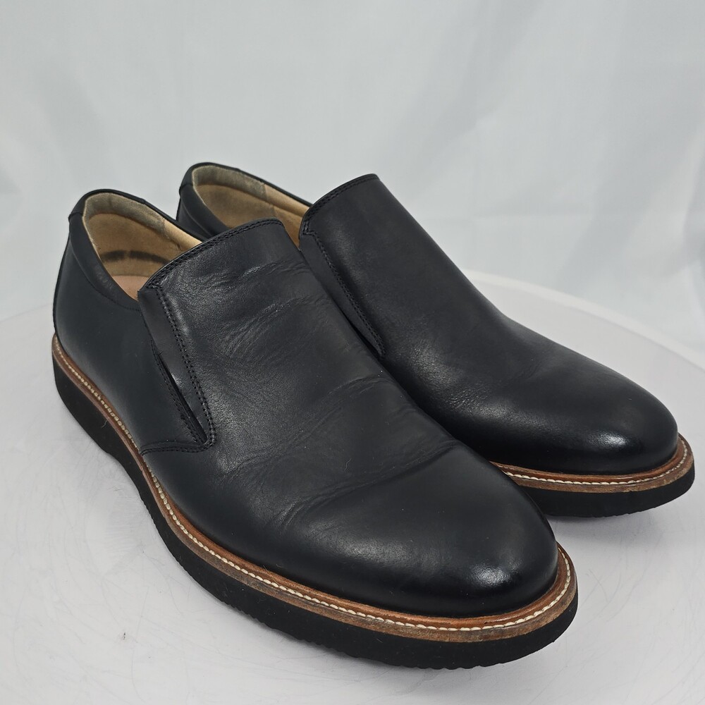 Samuel Hubbard Frequent Traveler 11 Shoes Black Leather Comfort Slip On Loafers